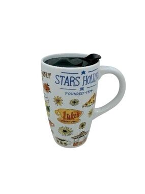 Gilmore Girls Stars Hollow Luke’s Diner Ceramic Coffee Travel Mug w Lid